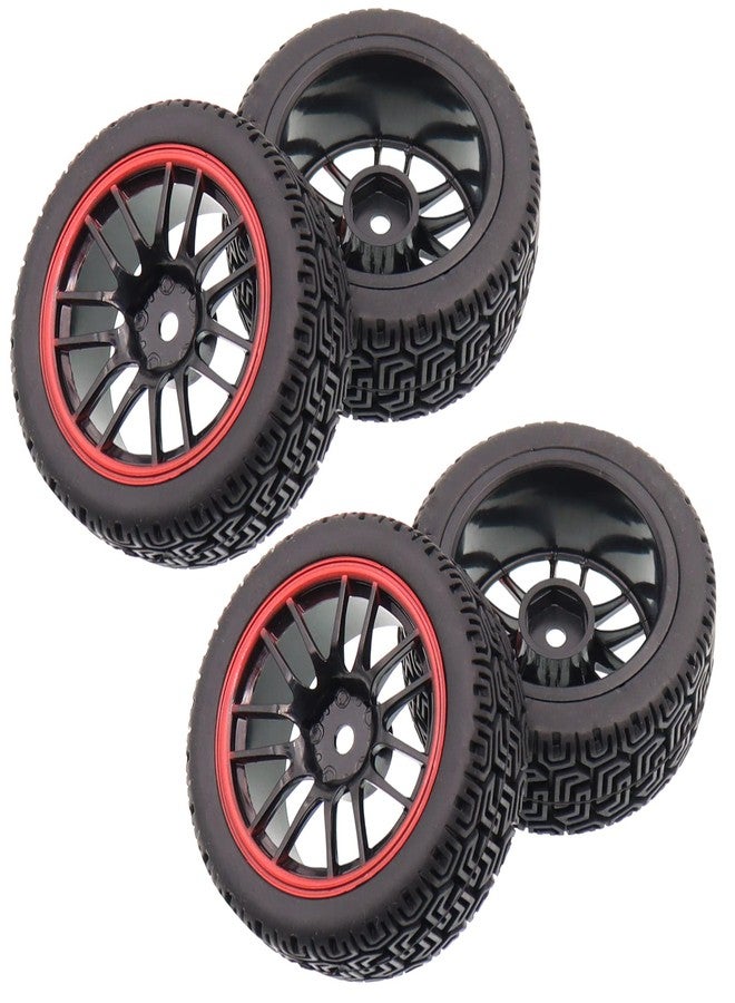 Treehobby 4PCS Treehobby OD 2.68" (68mm x 26mm) Rubber RC Wheel 12mm Hex Hub Wheels and Tires Set Compatible with 1/10 HSP HPI Redcat Himoto Kyosho Sakura RC On-Road Racing Car Touring Car Upgrade Parts - Image 5
